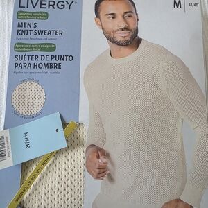Livergy Men’s Knit Sweater 100% Cotton Size XL 46/48 Crewneck NEW